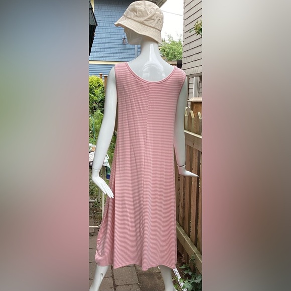 Gilmore Bamboo Pink And White Striped Tank Dress S/M New With Tags - Picture 4 of 15